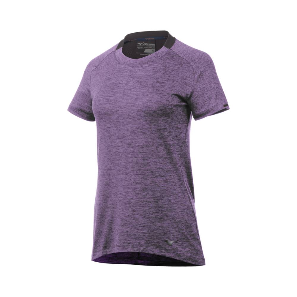 Camisetas Mizuno Alpha Short Sleeve Para Mujer Morados 0421597-XU